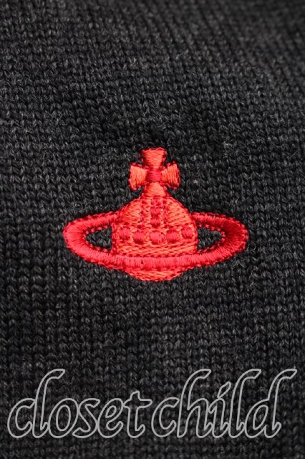 画像6: ヴィヴィアンウエストウッド 中古 / 単色オーブ刺繍カーディガン 2（9号相当） 黒  H-25-12-28-077-to-OD-ZH (6)