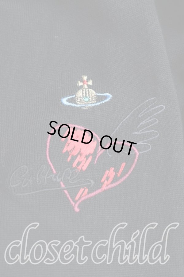 画像6: ヴィヴィアンウエストウッド 中古 / ウィングハート刺繍ニット M 黒  H-25-12-28-078-to-OD-ZH (6)