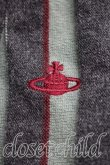 画像6: ヴィヴィアンウエストウッド 中古 / 単色オーブ刺繍ストライプカーディガン 2（9号相当） 灰ｘ緑  H-25-12-28-086-to-OD-ZH (6)