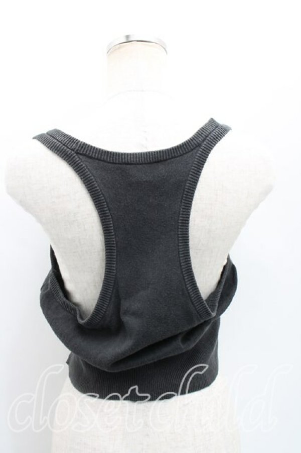 画像2: ヴィヴィアンウエストウッド 中古 / カラーオーブ刺繍リブクロップドタンクトップ S 黒  H-25-12-28-088-to-IN-ZH (2)