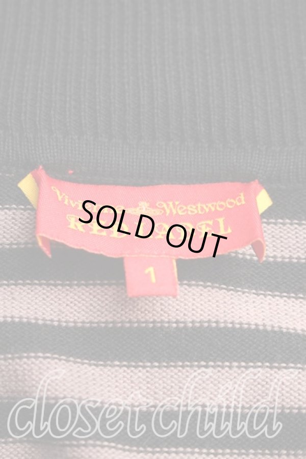 画像3: ヴィヴィアンウエストウッド 中古 / スカルptボーダージップカーディガン 1(7号相当) 黒×紫  H-25-12-28-091-to-IN-ZH (3)