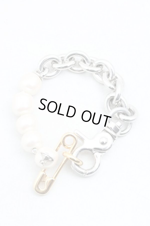 画像2: ヴィヴィアンウエストウッド 中古 / Claudeセーフティパールブレスレット  シルバーｘパール  H-25-12-28-094-ac-OD-ZH (2)