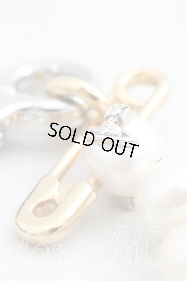 画像3: ヴィヴィアンウエストウッド 中古 / Claudeセーフティパールブレスレット  シルバーｘパール  H-25-12-28-094-ac-OD-ZH (3)