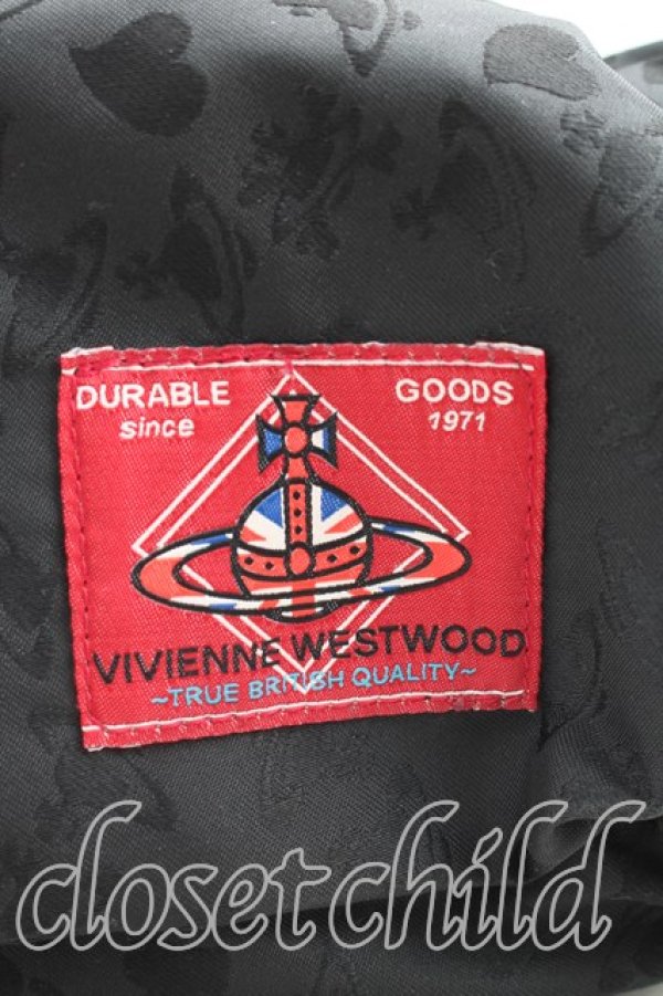 画像5: ヴィヴィアンウエストウッド 中古 / オーブ総柄ナイロンリュックサック  黒  H-25-12-28-096-ba-IN-ZH (5)
