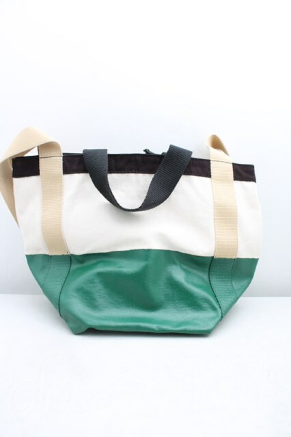 画像2: ヴィヴィアンウエストウッド 中古 / WORKER RUNNER HOLDALL TOTE BAG  生成×緑  H-25-12-28-097-ba-IN-ZH (2)