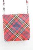 画像2: ヴィヴィアンウエストウッド 中古 / McANDY Tartanクロスボディスクエアバッグ  赤  H-25-12-28-100-ba-IN-ZH (2)