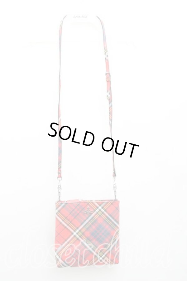 画像3: ヴィヴィアンウエストウッド 中古 / McANDY Tartanクロスボディスクエアバッグ  赤  H-25-12-28-100-ba-IN-ZH (3)