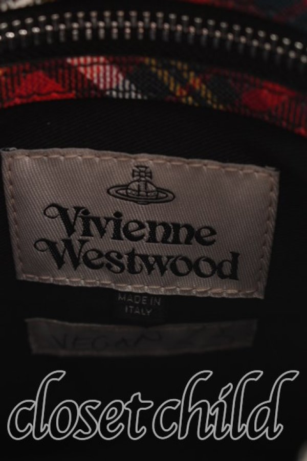 画像4: ヴィヴィアンウエストウッド 中古 / McANDY Tartanクロスボディスクエアバッグ  赤  H-25-12-28-100-ba-IN-ZH (4)