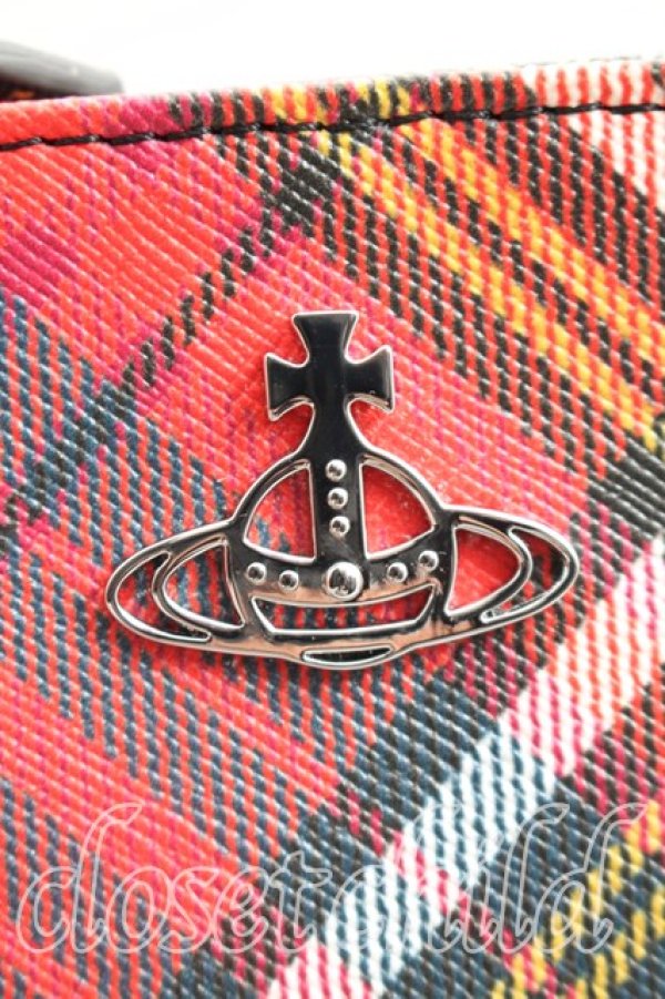 画像5: ヴィヴィアンウエストウッド 中古 / McANDY Tartanクロスボディスクエアバッグ  赤  H-25-12-28-100-ba-IN-ZH (5)