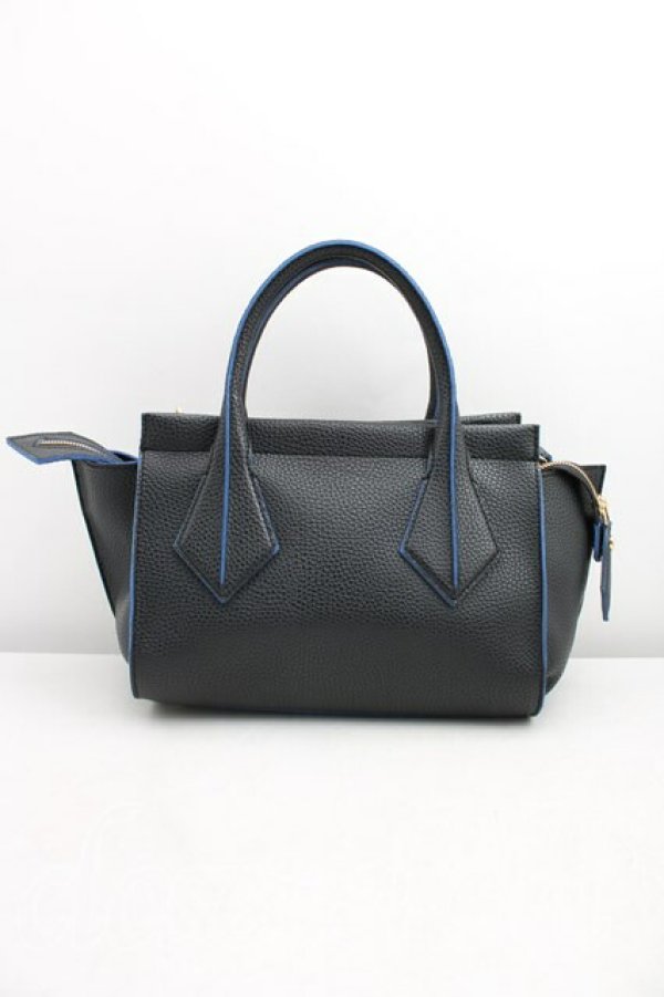 画像2: ANGLOMANIA 中古 / レザー2wayバッグ  黒×青  H-25-12-28-103-ba-IN-ZH (2)