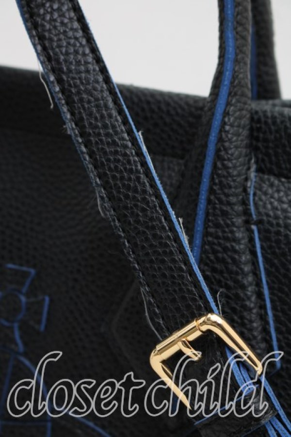 画像6: ANGLOMANIA 中古 / レザー2wayバッグ  黒×青  H-25-12-28-103-ba-IN-ZH (6)