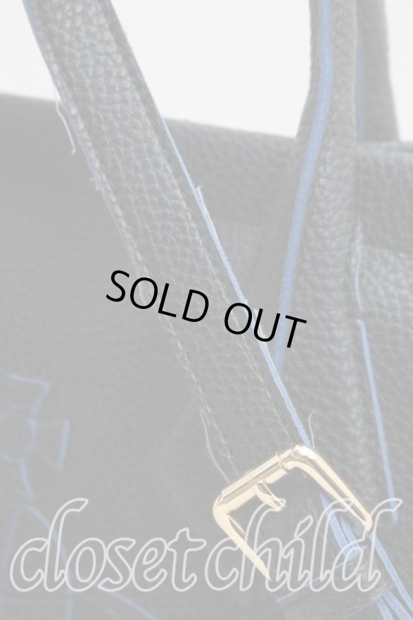 画像6: ANGLOMANIA 中古 / レザー2wayバッグ  黒×青  H-25-12-28-103-ba-IN-ZH (6)