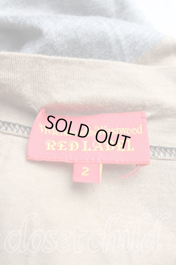 画像3: ヴィヴィアンウエストウッド 中古 / 単色オーブ刺繍サイドギャザーボーダーカットソーワンピ 2（9号相当） 茶  H-25-12-28-011-op-OD-ZH (3)