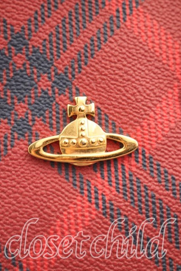 画像6: ヴィヴィアンウエストウッド 中古 / タータンチェックボストンバッグ  赤×青×茶  H-25-12-28-108-ba-IN-ZH (6)