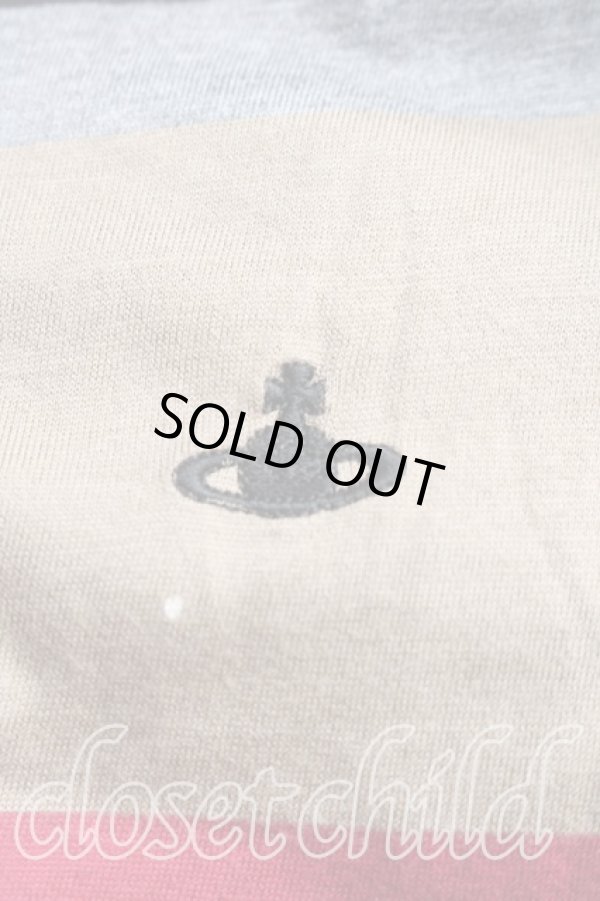 画像6: ヴィヴィアンウエストウッド 中古 / 単色オーブ刺繍サイドギャザーボーダーカットソーワンピ 2（9号相当） 茶  H-25-12-28-011-op-OD-ZH (6)