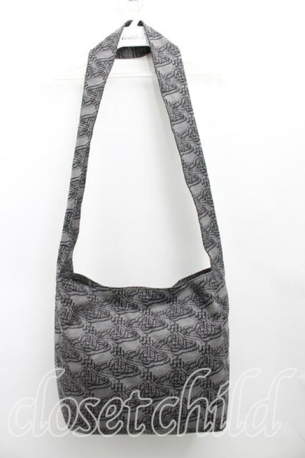 画像2: ヴィヴィアンウエストウッド 中古 / オーブリピートショルダーバッグ  灰  H-25-12-28-114-ba-IN-ZH (2)