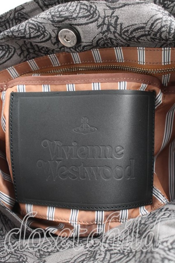 画像4: ヴィヴィアンウエストウッド 中古 / オーブリピートトートバッグ  灰  H-25-12-28-115-ba-IN-ZH (4)