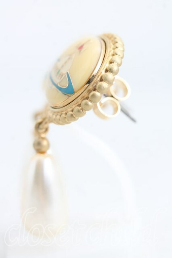 画像2: ヴィヴィアンウエストウッド 中古 / エナメルボタンピアス  ゴールド  H-25-12-28-122-er-OD-ZH (2)