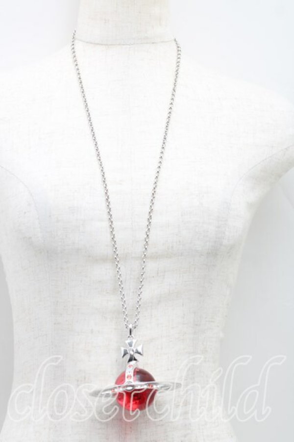画像5: ヴィヴィアンウエストウッド 中古 / ジャイアントオーブネックレス  シルバーｘピンク  H-25-12-28-128-nl-OD-ZH (5)