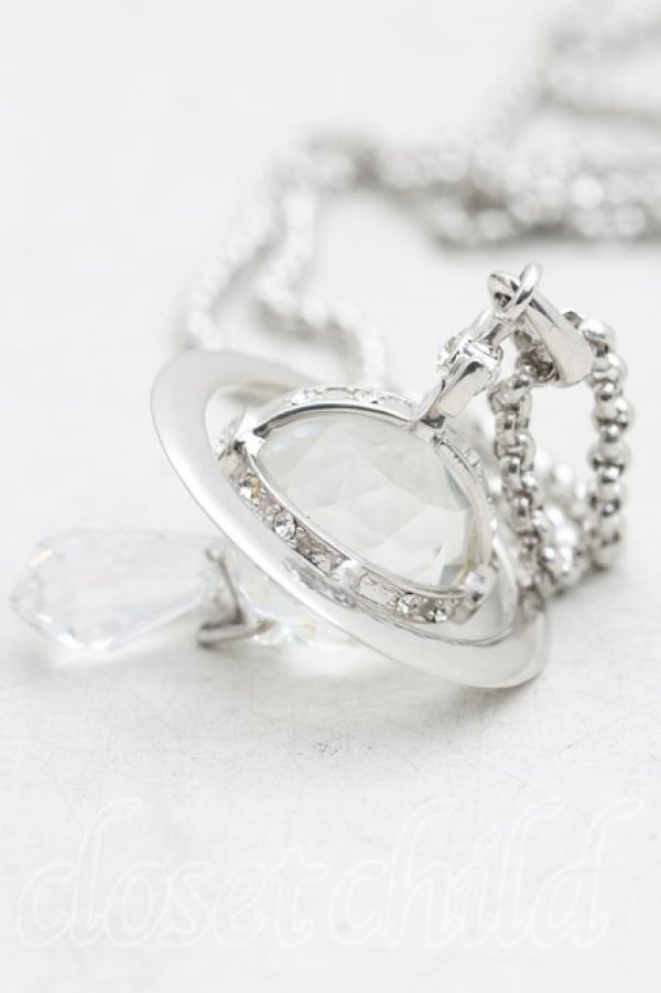 画像2: ヴィヴィアンウエストウッド 中古 / Crystal Dropスモールペンダント  シルバー  H-25-12-28-131-nl-OD-ZH (2)