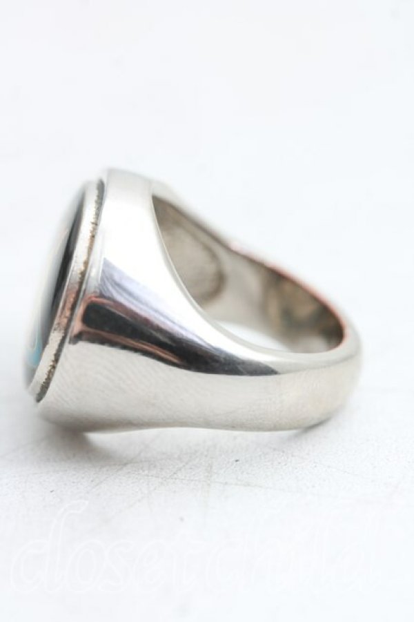 画像2: ヴィヴィアンウエストウッド 中古 / エナメルオーブリング XS(6号相当） シルバーｘ黒  H-25-12-28-134-rg-OD-ZH (2)