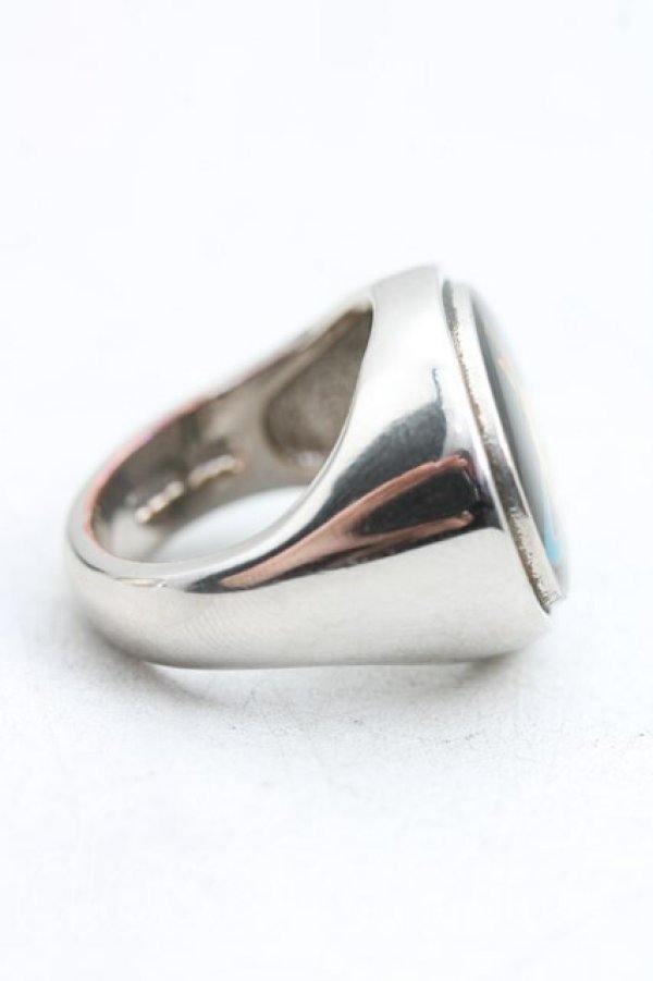 画像3: ヴィヴィアンウエストウッド 中古 / エナメルオーブリング XS(6号相当） シルバーｘ黒  H-25-12-28-134-rg-OD-ZH (3)