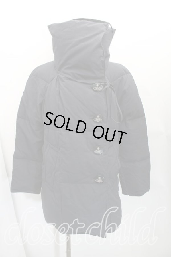 画像3: ヴィヴィアンウエストウッド 中古 / フロントアシメダウンジャケット 3(11号相当） 黒  H-25-12-28-014-co-OD-ZH (3)