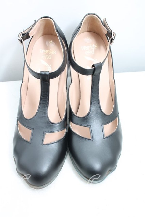 画像2: Worlds End 中古 / T-BARシューズ UK4（23cm相当） 黒  H-25-12-28-138-sh-OD-ZH (2)