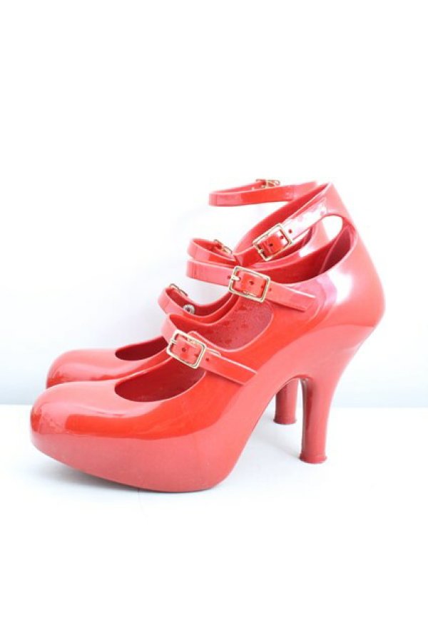 画像3: ヴィヴィアンウエストウッド×Melissa 中古 / 3ストラップエレベーテッドシューズ EU37（23.5cm相当） 赤  H-25-12-28-139-sh-OD-ZH (3)