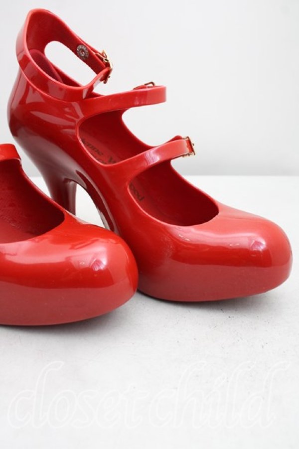 画像6: ヴィヴィアンウエストウッド×Melissa 中古 / 3ストラップエレベーテッドシューズ EU37（23.5cm相当） 赤  H-25-12-28-139-sh-OD-ZH (6)