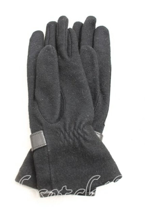 画像2: ヴィヴィアンウエストウッド 中古 / レザー切替ウールグローブ  黒  H-25-12-28-142-gd-IN-ZH (2)
