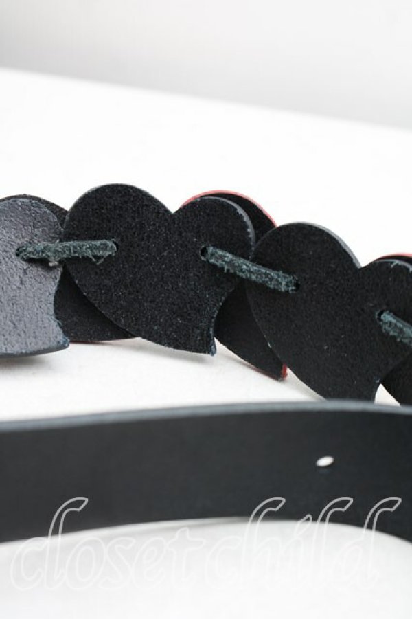 画像3: ヴィヴィアンウエストウッド 中古 / ハートレザーベルト  赤ｘ黒  H-25-12-28-150-gd-OD-ZH (3)