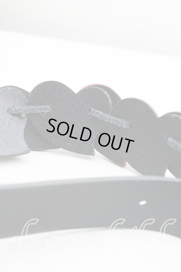 画像3: ヴィヴィアンウエストウッド 中古 / ハートレザーベルト  赤ｘ黒  H-25-12-28-150-gd-OD-ZH (3)