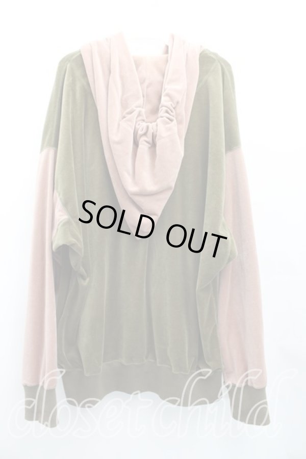 画像2: ヴィヴィアンウエストウッド MAN 中古 / バイカラーベロアパーカー 48(メンズL相当) ピンク×カーキ  H-26-01-11-027-to-IN-ZH (2)