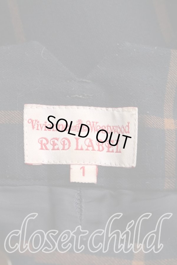 画像3: ヴィヴィアンウエストウッド 中古 / 格子チェックウールパンツ 1(7号相当) 紺×オレンジ  H-26-01-11-003-pa-IN-ZH (3)