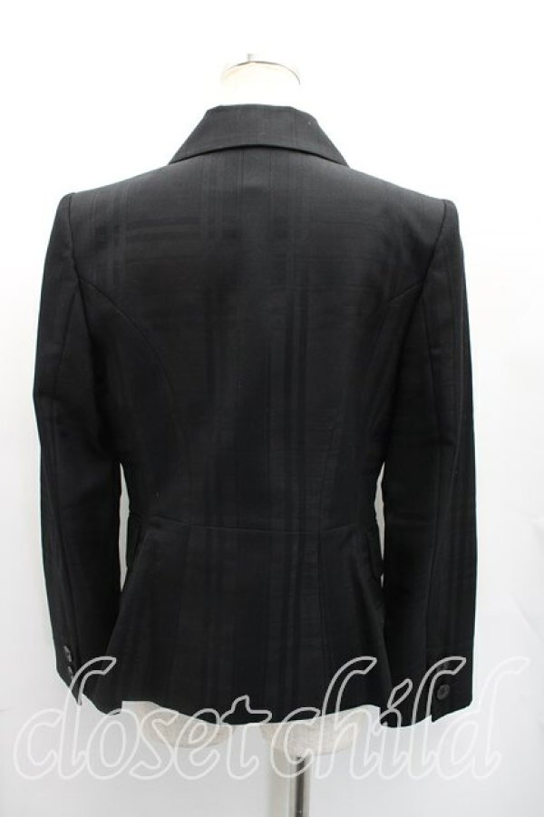 画像2: ヴィヴィアンウエストウッド 中古 / チェックダブルブレストジャケット 3(11号相当) 黒  H-26-01-11-034-jc-IN-ZH (2)