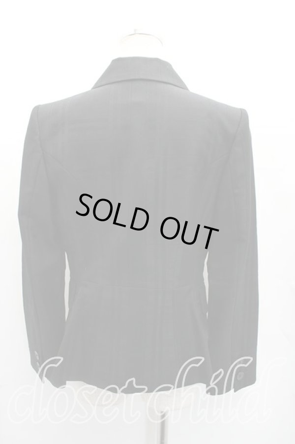 画像2: ヴィヴィアンウエストウッド 中古 / チェックダブルブレストジャケット 3(11号相当) 黒  H-26-01-11-034-jc-IN-ZH (2)