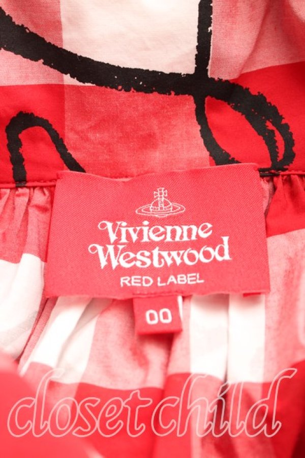 画像3: ヴィヴィアンウエストウッド 中古 / スクリブルハートスモッグシャツ 00(ワンサイズ) 赤  H-26-01-11-041-bl-IN-ZH (3)