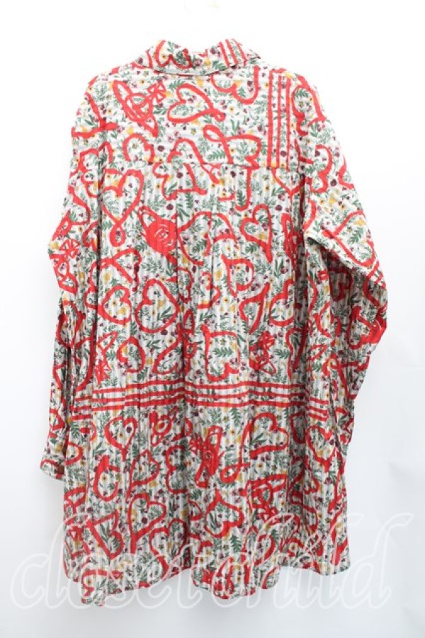 画像2: ヴィヴィアンウエストウッド 中古 / バレンタインハートロングシャツ 2(9号相当) 赤  H-26-01-11-042-bl-IN-ZH (2)