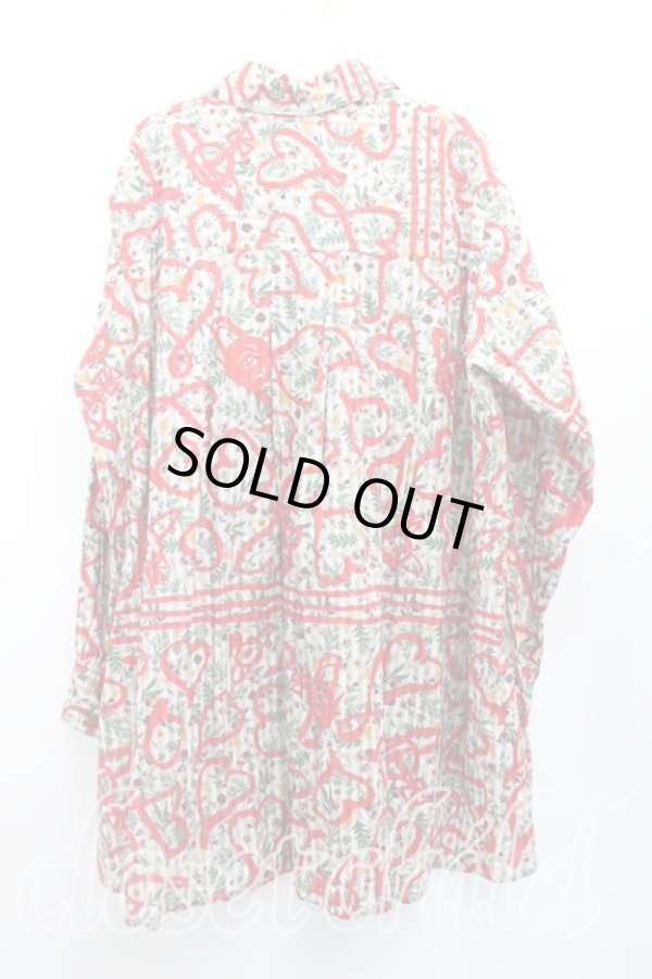 画像2: ヴィヴィアンウエストウッド 中古 / バレンタインハートロングシャツ 2(9号相当) 赤  H-26-01-11-042-bl-IN-ZH (2)