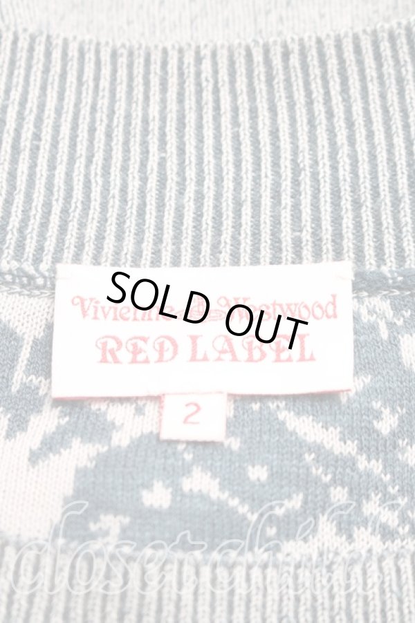 画像3: ヴィヴィアンウエストウッド 中古 / リブ切替総柄ニットワンピース 2(9号相当) 灰×青緑  H-26-01-11-044-to-IN-ZH (3)