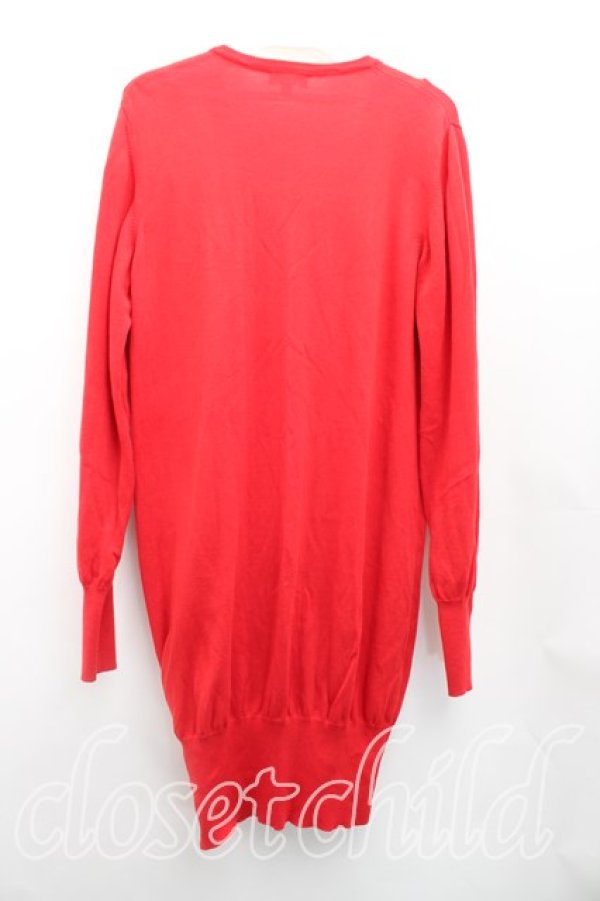 画像2: ヴィヴィアンウエストウッド 中古 / カラーオーブ刺繍ロングカーディガン L 赤  H-26-01-11-050-to-IN-ZH (2)