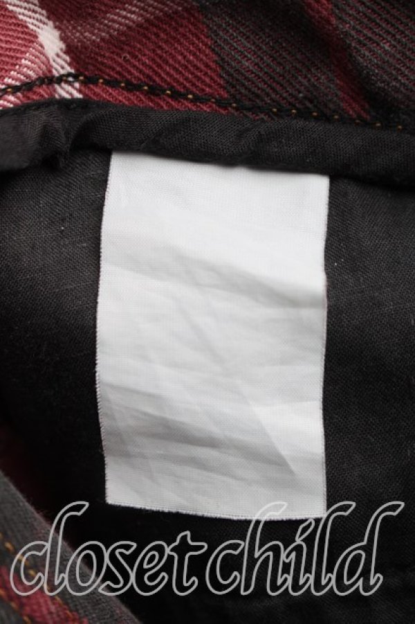 画像4: ANGLOMANIA 中古 / タータンチェックデニムミニスカート W27 赤  H-26-01-11-005-sk-IN-ZH (4)