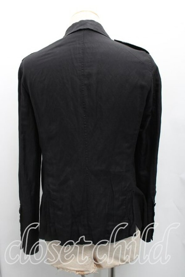 画像2: ヴィヴィアンウエストウッド MAN 中古 / リネンシルク混ジャケット 44(メンズS相当相当) 黒  H-26-01-11-051-jc-IN-ZH (2)