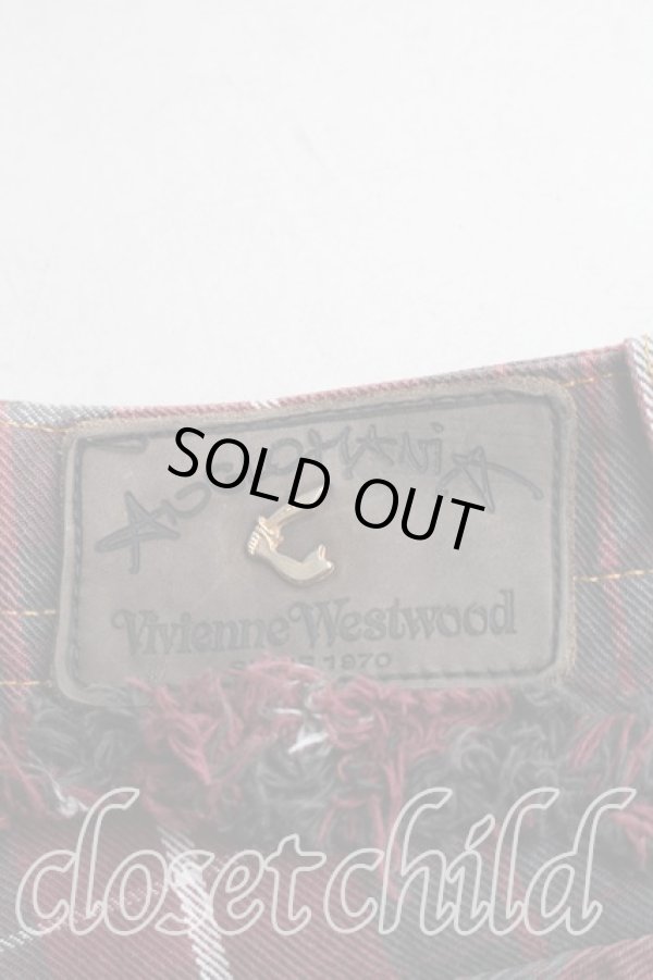 画像5: ANGLOMANIA 中古 / タータンチェックデニムミニスカート W27 赤  H-26-01-11-005-sk-IN-ZH (5)