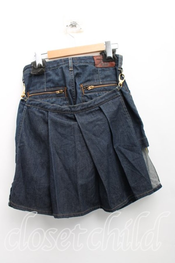 画像2: ヴィヴィアンウエストウッド Anglomania and Lee 中古 / ボンテージショートキルト W26 インディゴ  H-26-01-11-060-pa-OD-ZH (2)