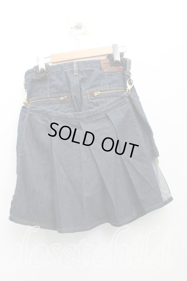 画像2: ヴィヴィアンウエストウッド Anglomania and Lee 中古 / ボンテージショートキルト W26 インディゴ  H-26-01-11-060-pa-OD-ZH (2)