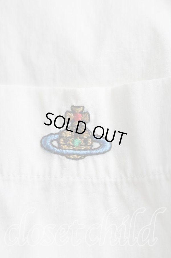 画像6: ヴィヴィアンウエストウッド 中古 / カラーオーブ刺繍ロングシャツ 40(9号相当) 白  H-26-01-11-062-bl-IN-ZH (6)