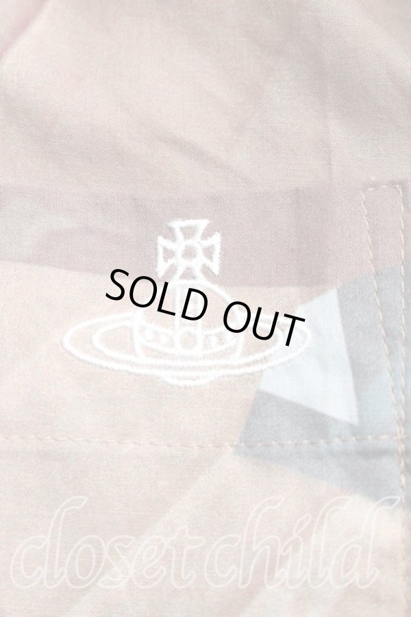 画像5: ヴィヴィアンウエストウッド MAN 中古 / CAUTION TAPE MANLONDONGANDER半袖シャツ FREE 茶  H-26-01-11-063-bl-OD-ZH (5)