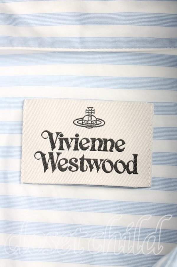 画像3: ヴィヴィアンウエストウッド 中古 / BSスクエアシャツ 46（メンズM相当） 青  H-26-01-11-065-bl-OD-ZH (3)